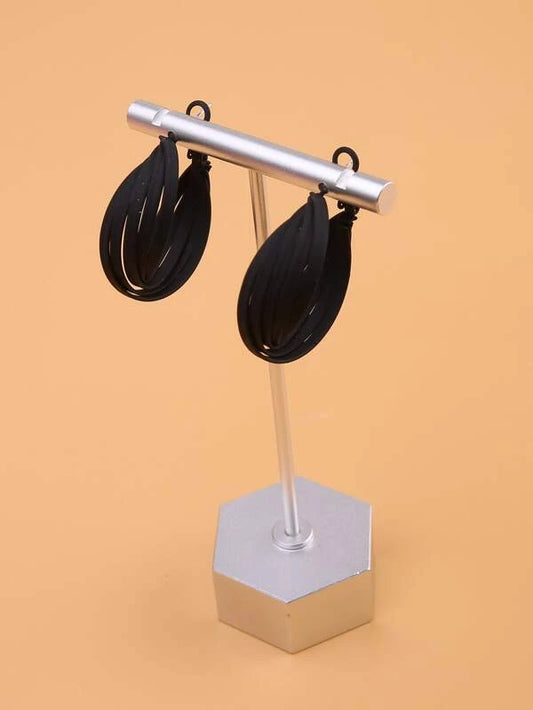 Twisted Black Hoop Earrings