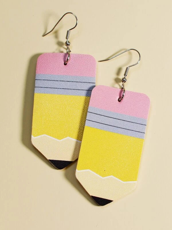 Pencil Leather Style Earrings