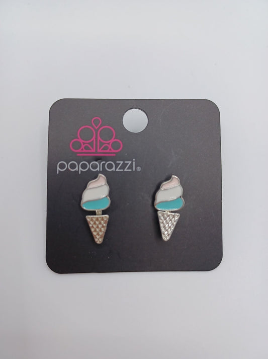 Pink, White, & Blue Ice Cream Earrings