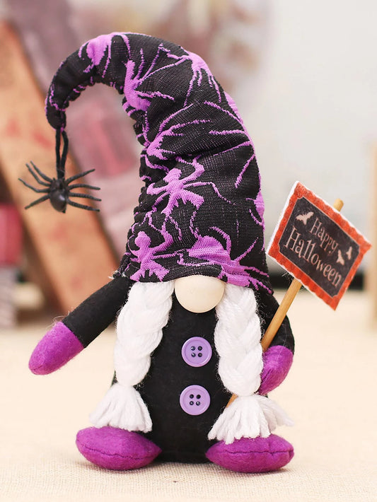 Purple Spiderweb Gnome Decoration