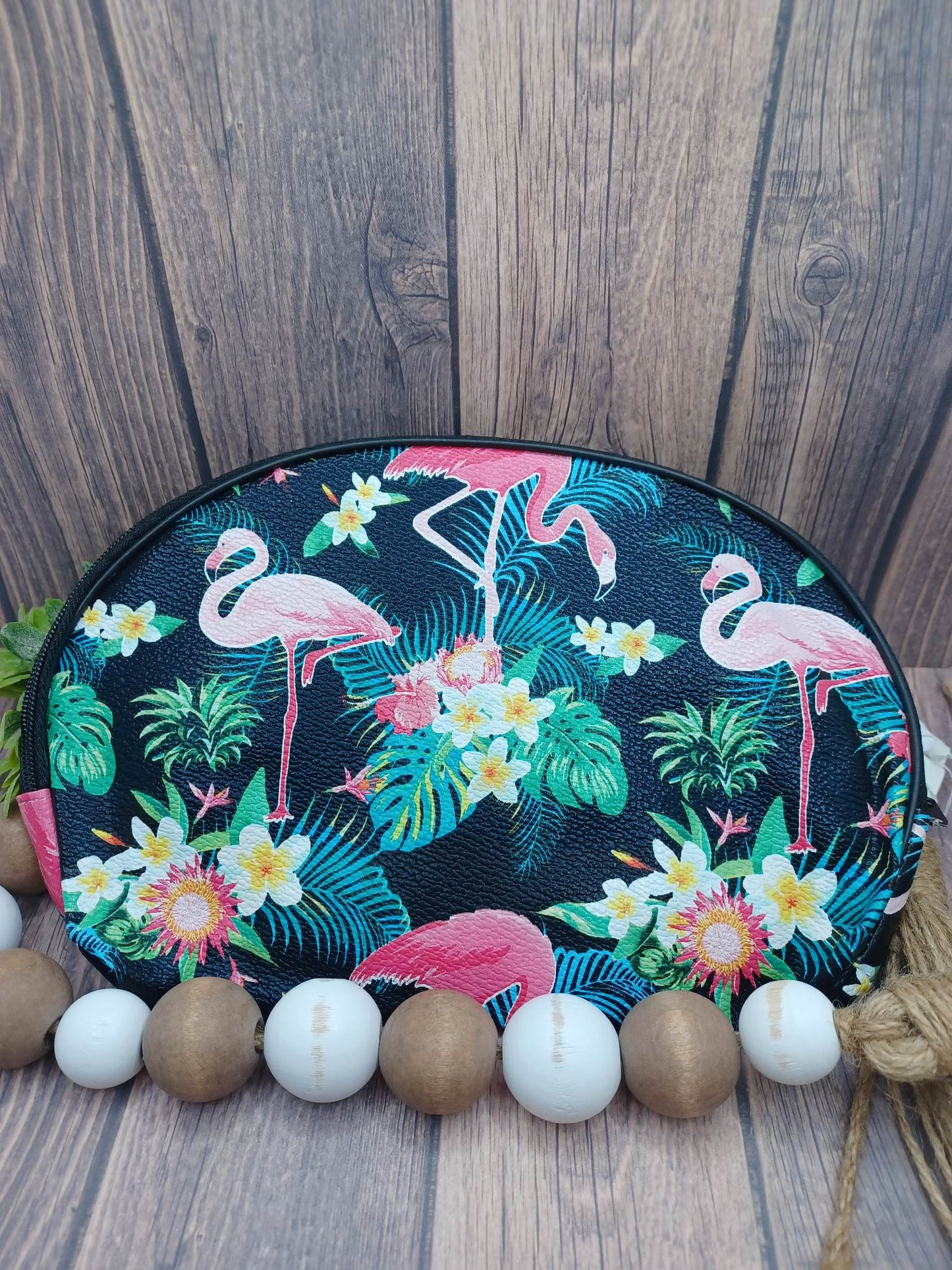 Black Flamingo Zipper Bag