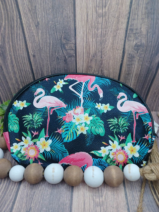 Black Flamingo Zipper Bag