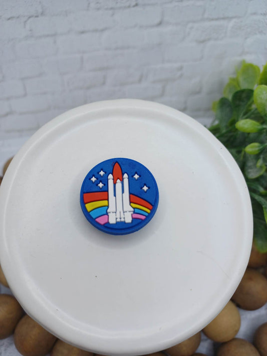 Three Rocket Ship Shoe Charm Accessory