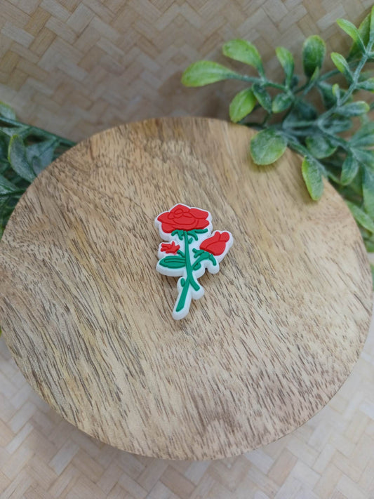 Red Rose Shoe Charm Accessory