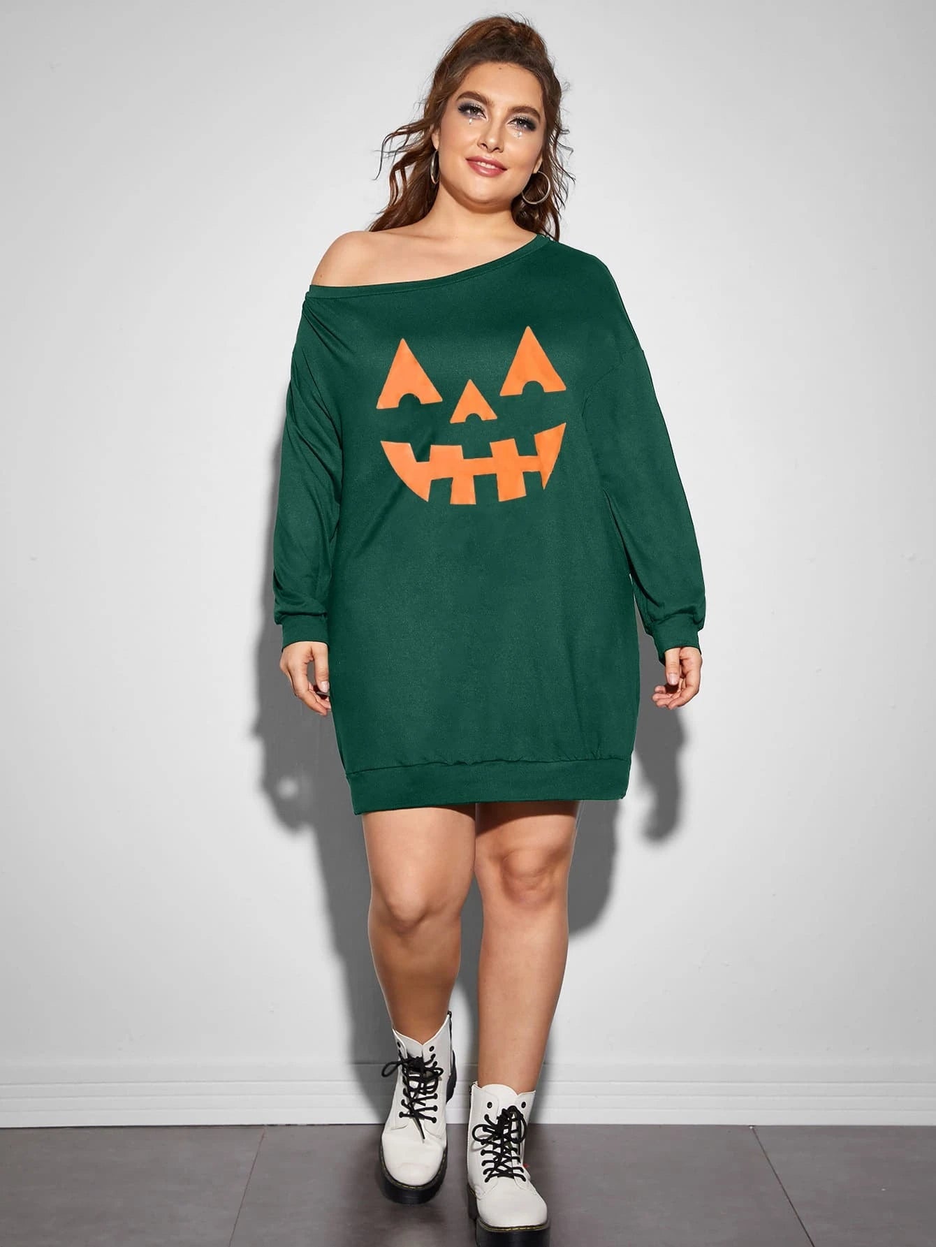 Green Jack O' Lantern Sweater Dress