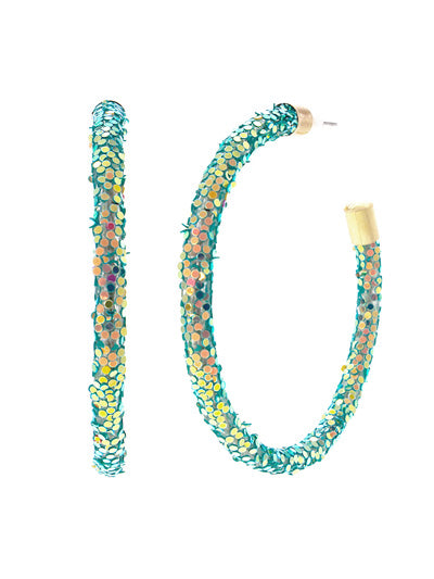 Green Oil Spill Hoop Earrings