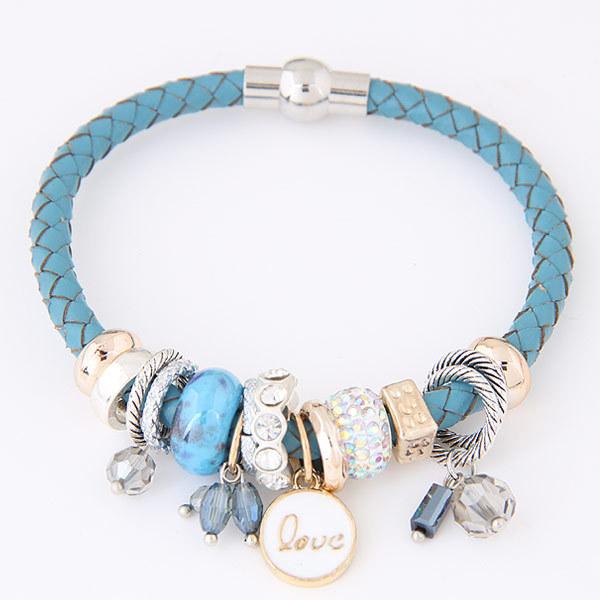 Magnetic Leather Style Charm Bracelet