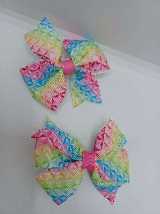 Pastel with a Design Hair Bow Set