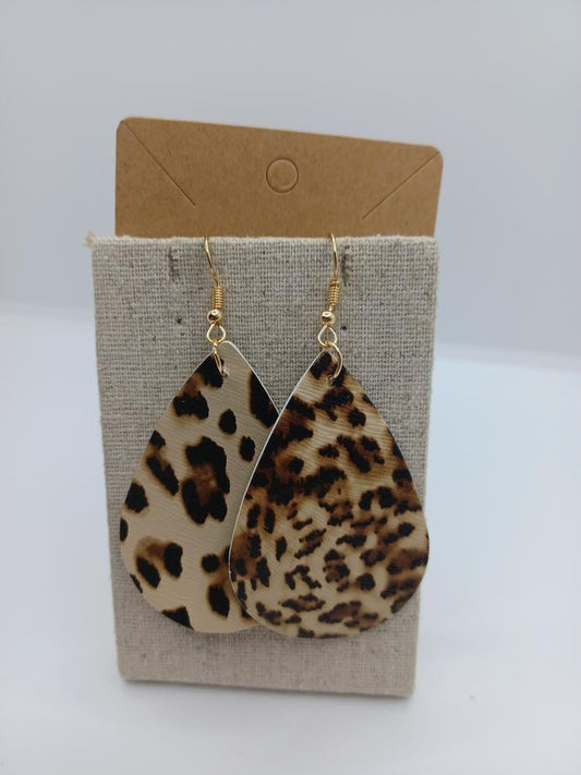 Light Brown Leopard Earrings