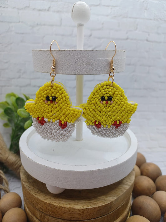 Yellow Baby Chick Earrings