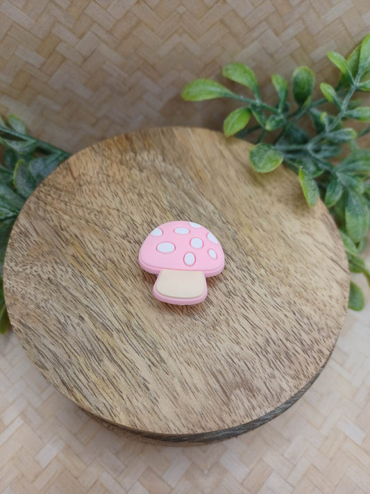 Pink Mushroom Shoe Charm Accessory