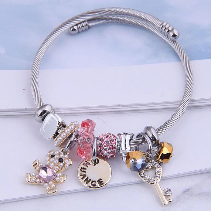 Coil Style Charm Bracelet