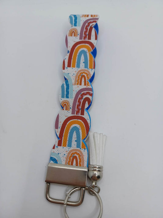 Rainbow Wristlet Keychain w/ Tassel