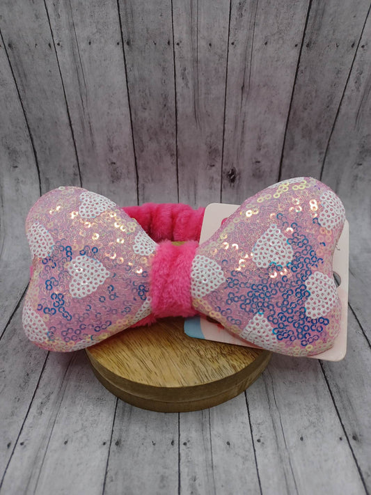 Hot Pink Sequin Heart Spa Headband