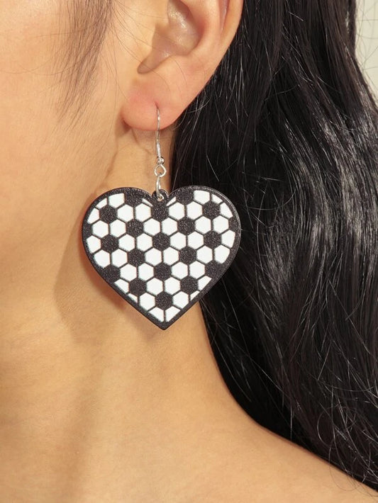 Soccer Heart Earrings