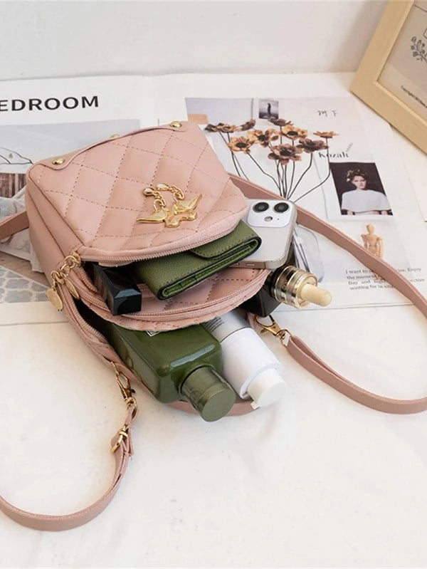 Pink Quilted Flamingo Handbag