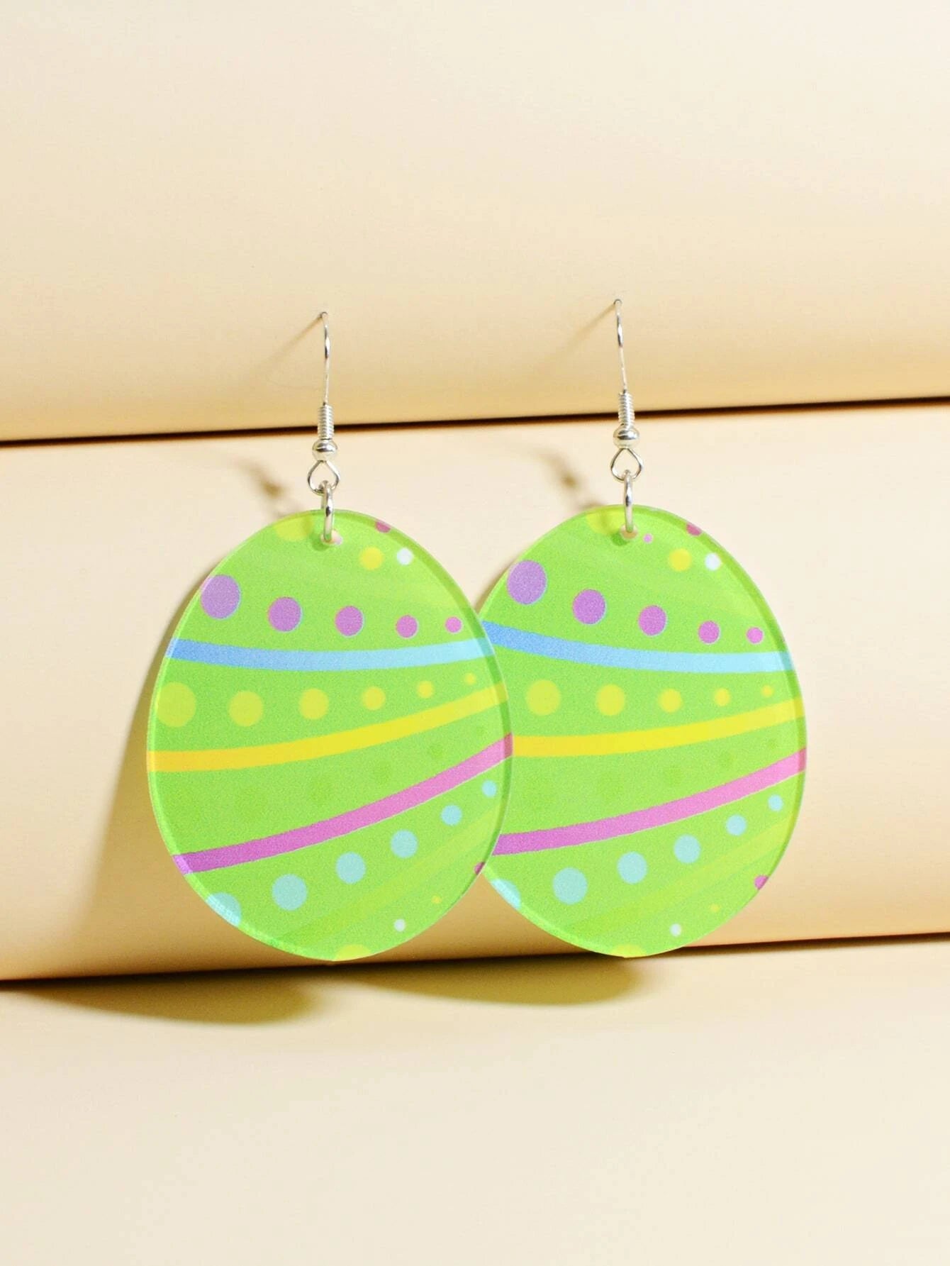 Green Easter Egg Earrings