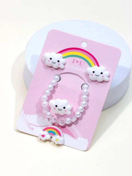 Cloud Bracelet, Earrings, & Ring Set