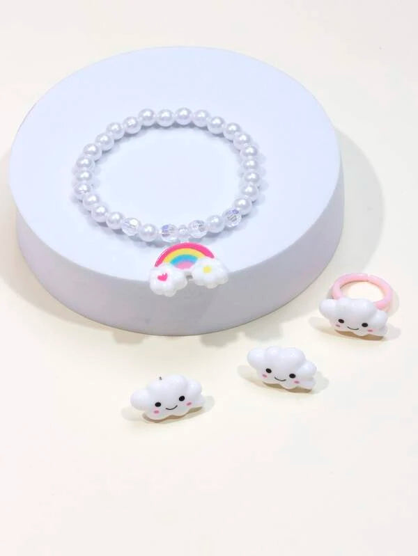 Cloud Bracelet, Earrings, & Ring Set
