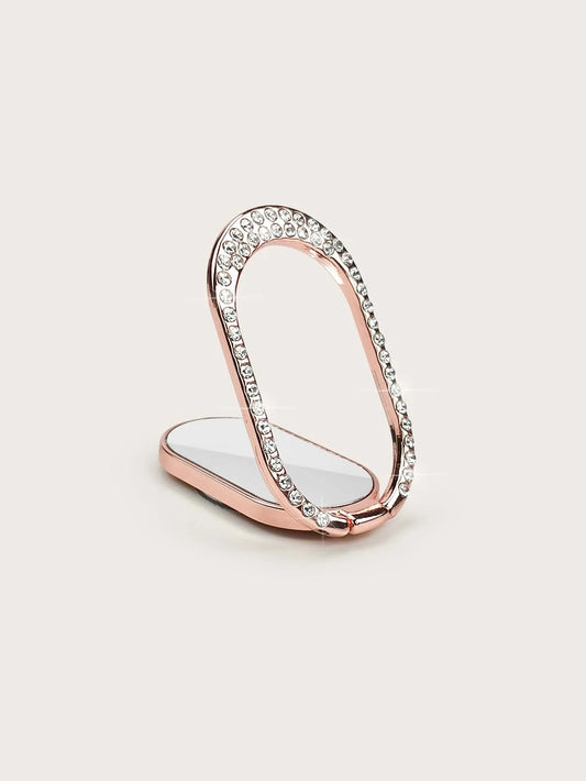 Rose Gold w/ Rhinestones Oval Shaped Phone Stand