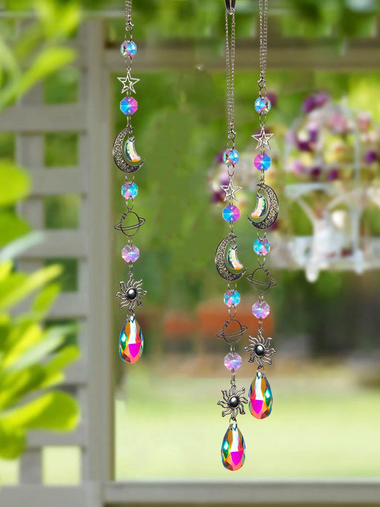 Crystal Style Single Dreamcatcher w/ Planets & Moon