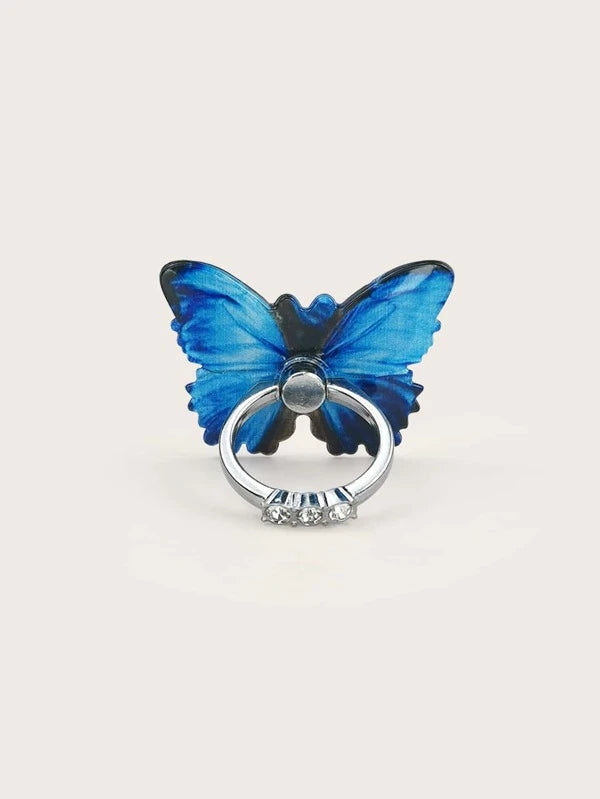 Blue Butterfly Phone Ring Holder