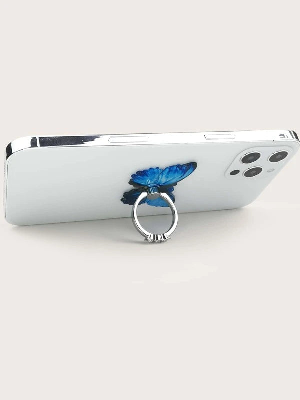 Blue Butterfly Phone Ring Holder