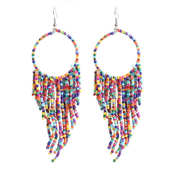 Multicolored Seabead Drop Earrings