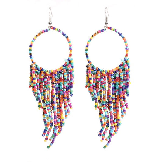 Multicolored Seabead Drop Earrings