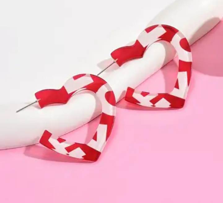 LOVE Heart Hoop Earrings