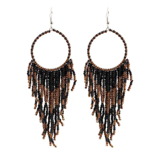 Black & Gold Seabead Earrings