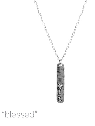 Silver "Blessed" Necklace