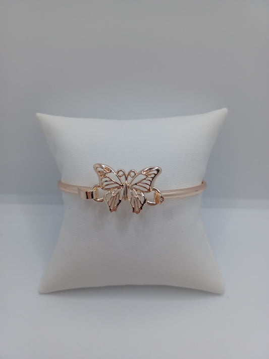 Rose Gold Butterfly Hook & Eye Bracelet
