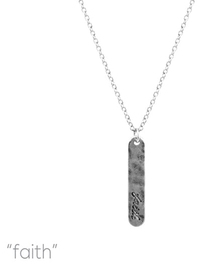 Silver "Faith" Necklace