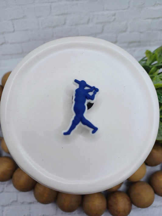 Blue Baseball Player Shoe Charm Accessory