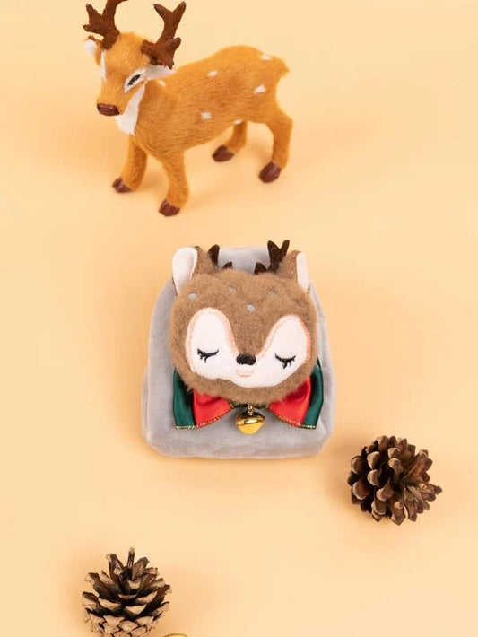 Reindeer Zipper Coin Purse w/ Lanyard Detail