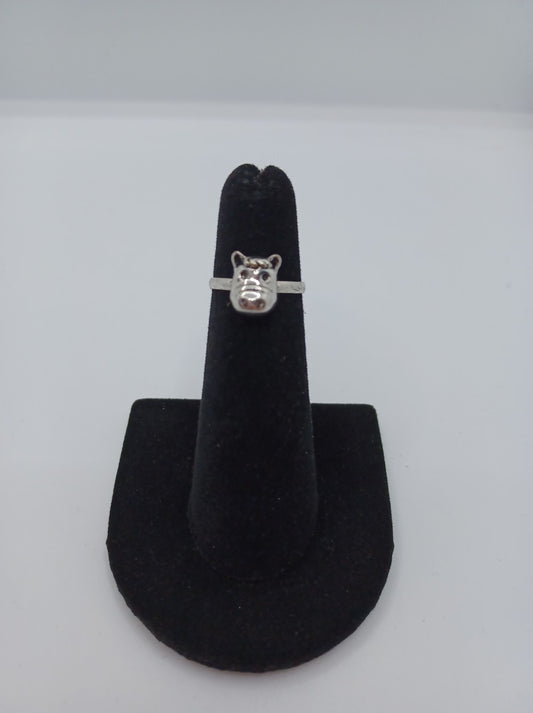 Silver Hippo Ring