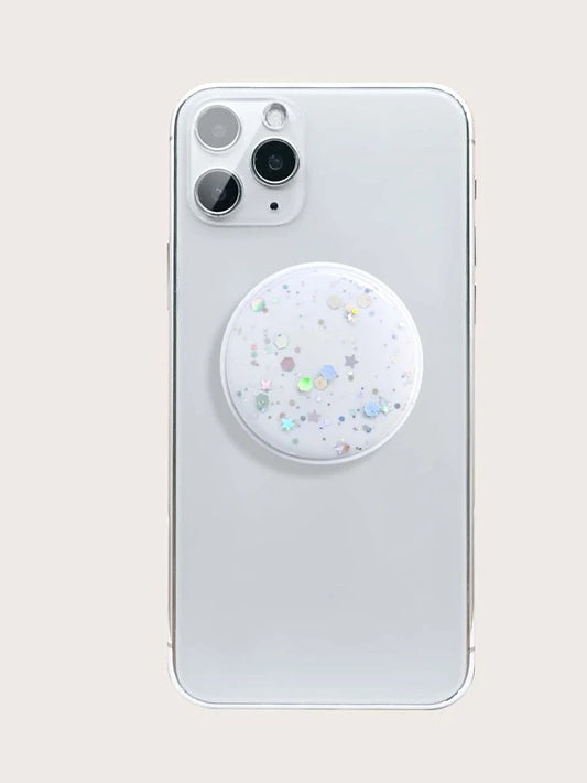 White w/ Chunky Moon & Stars Glitter Phone Accessory