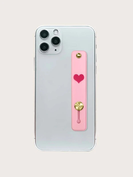 Pink w/ Red Heart Push & Pull Phone Accessory
