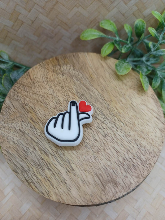 White Hand w/ Heart Shoe Charm Accessory