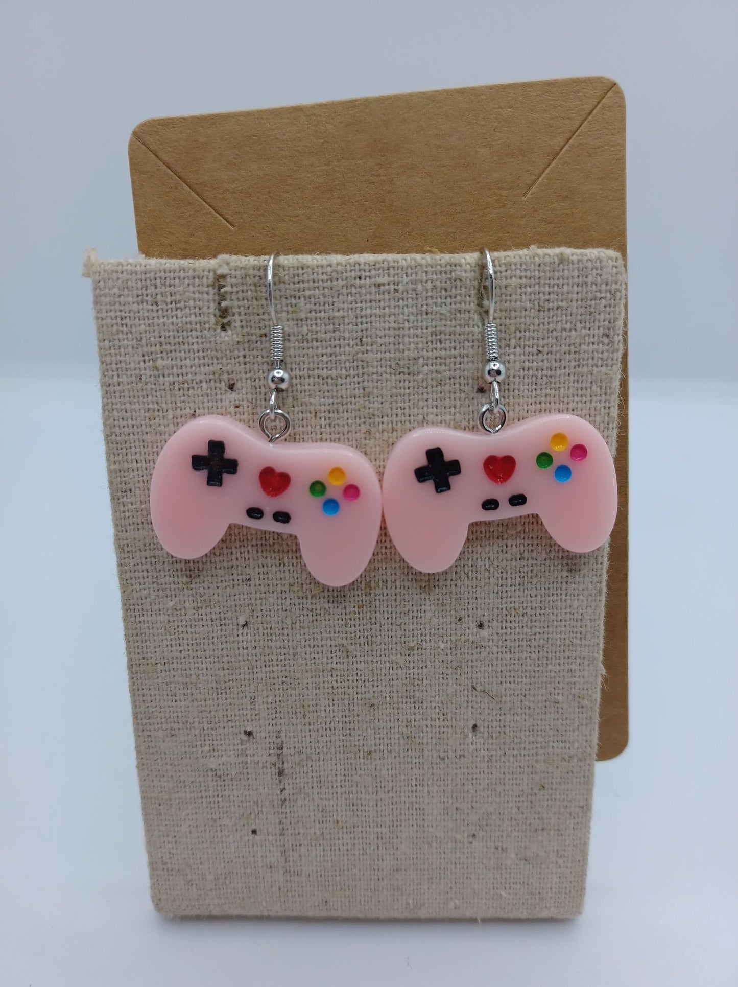 Pink Gaming Controller Earrings