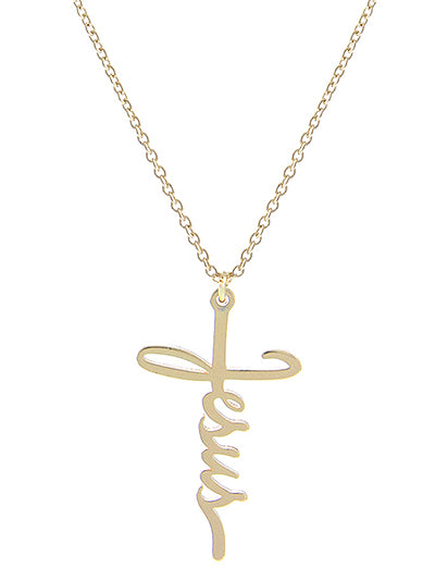 Gold "Jesus" Necklace