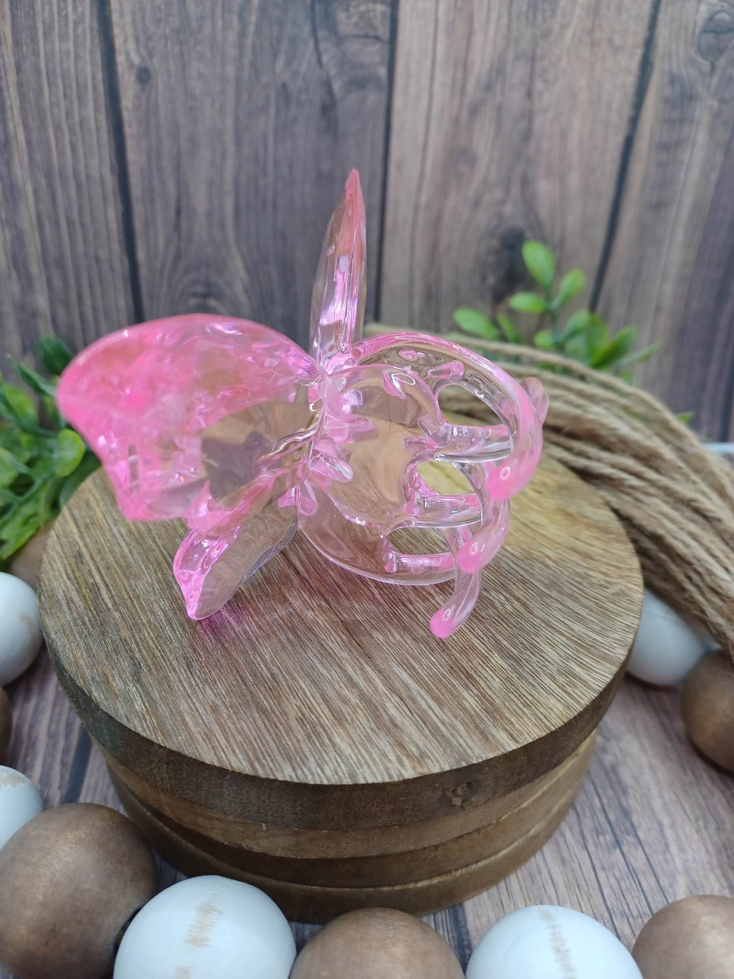 Pink Butterfly Jaw Clip