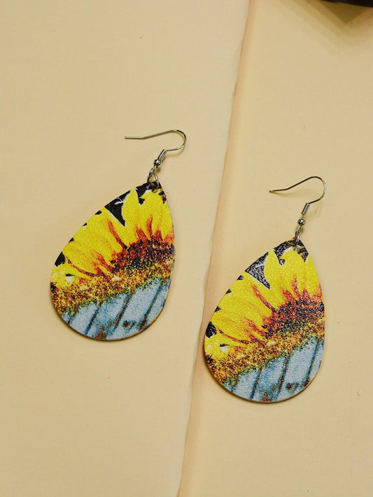 Sunflower w/ Turquoise Detail Earrings