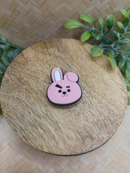 Pink Bunny Shoe Charm Accessory