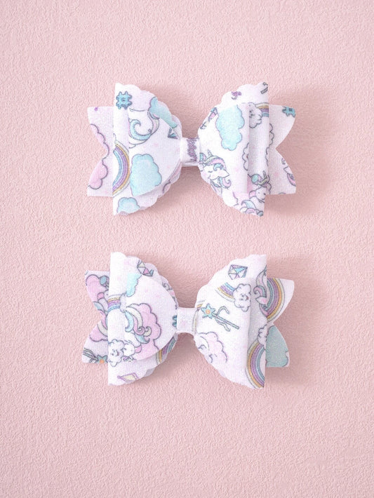 Unicorn Hair Bow Set