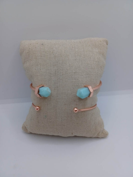 Rose Gold Bracelet Set w/ Turquoise Accents