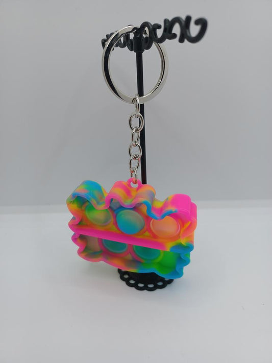 Rainbow Crab Keychain Pop-It