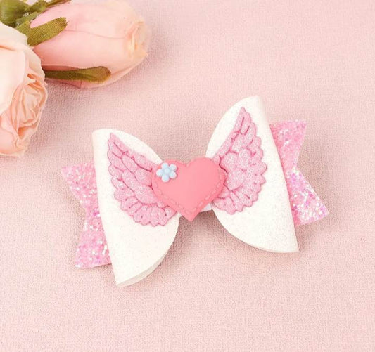 Pink & White Glitter Hair Accessory