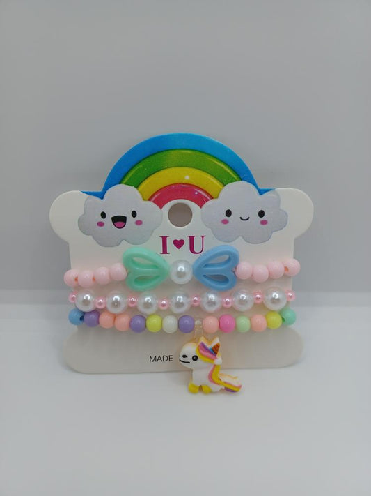 Unicorn & Bow Bracelet Set